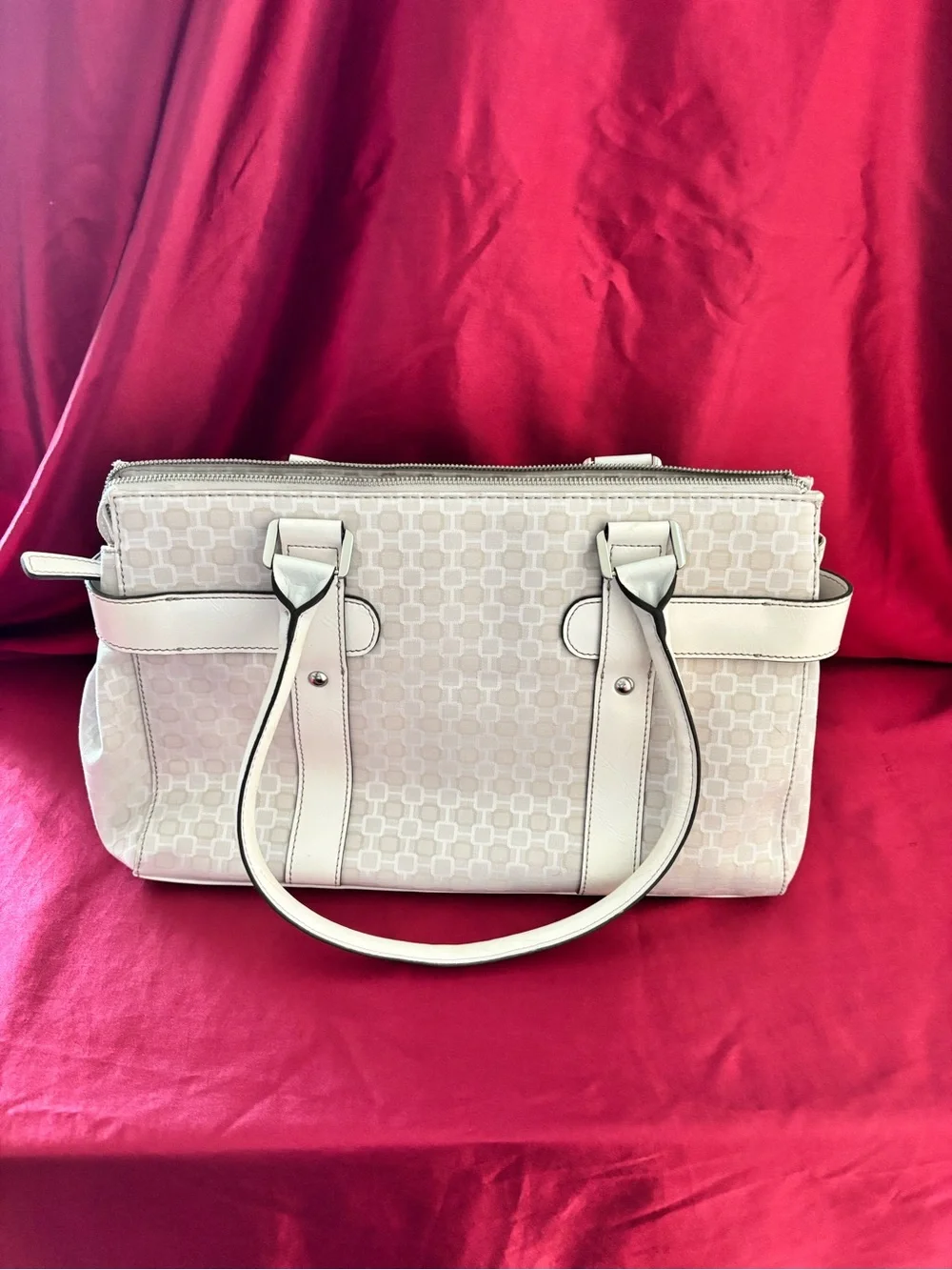 NWT Nine West Cream Patterned Tote and Y2K accessories